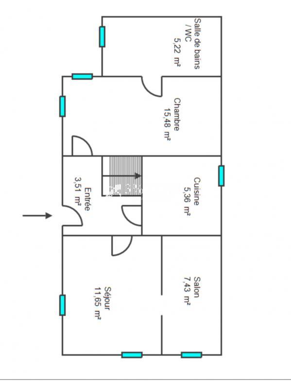 Maison - 48 m² - 2 pièces