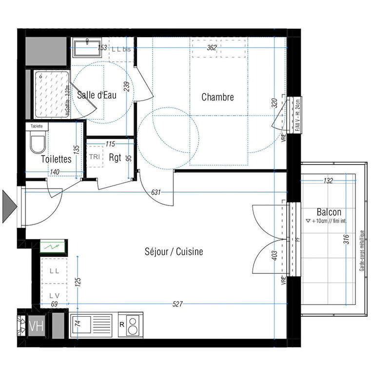 Appartement - 42 m² - 2 pièces