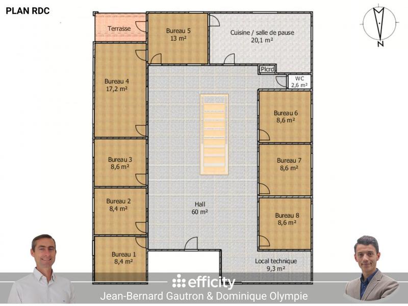 Bureau - 297 m² - 21 pièces