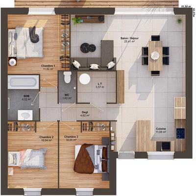 Maison - 82 m² - 5 pièces