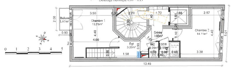 Loft - 60 m² - 3 pièces