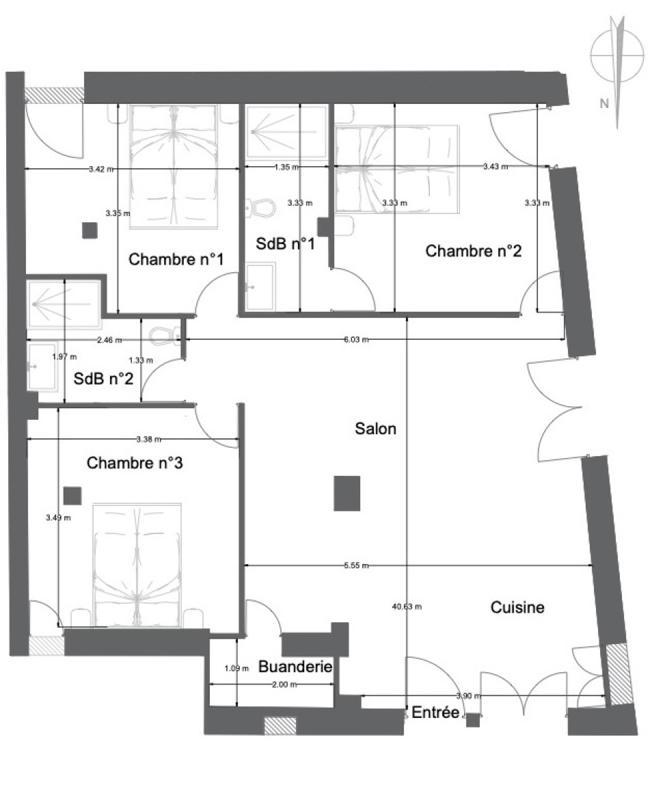 Appartement - 76 m² - 4 pièces
