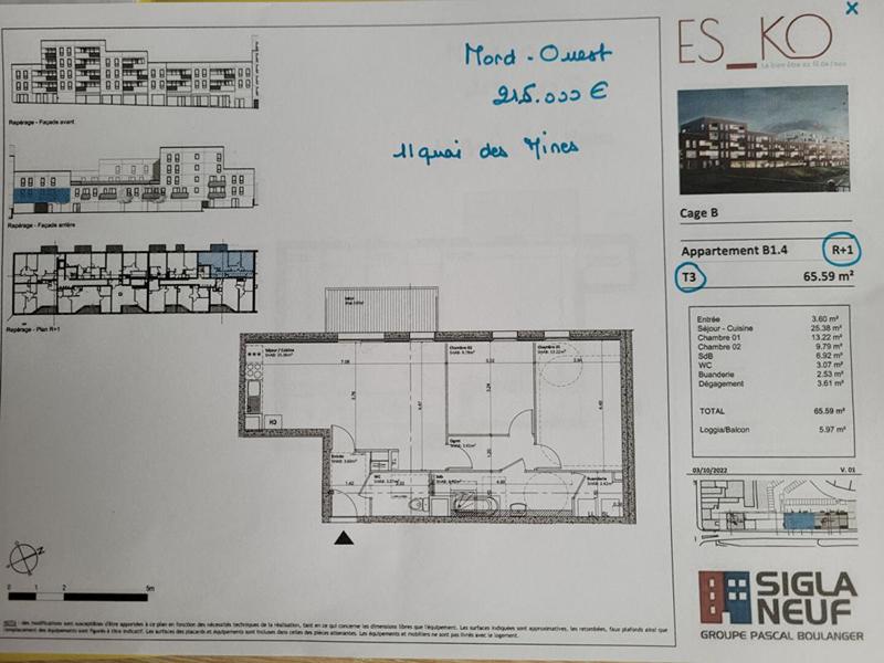 Appartement - 65 m² - 3 pièces