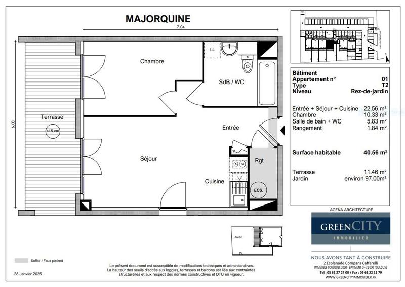 Appartement - 41 m² - 2 pièces