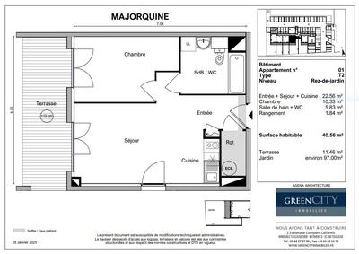 Appartement - 41 m² - 2 pièces