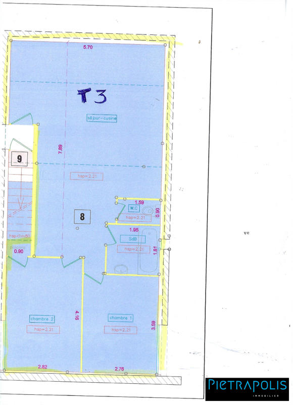 Appartement - 70 m² - 3 pièces