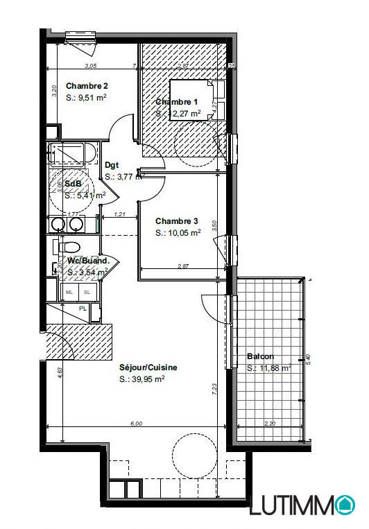 Appartement - 85 m² - 4 pièces