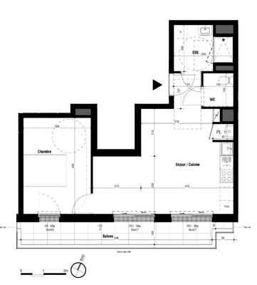 Appartement - 45 m² - 2 pièces
