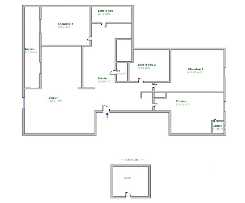 Appartement - 94 m² - 4 pièces