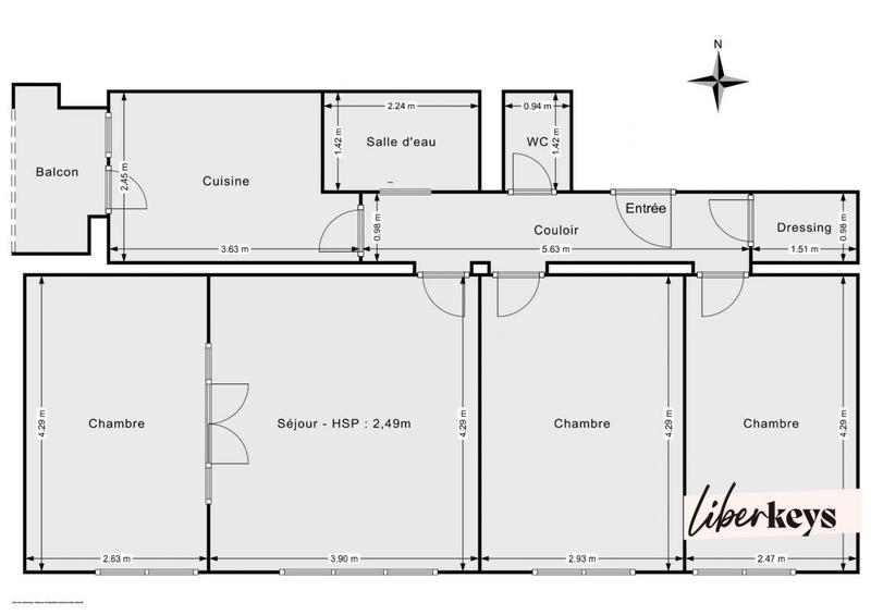 Appartement - 71 m² - 4 pièces