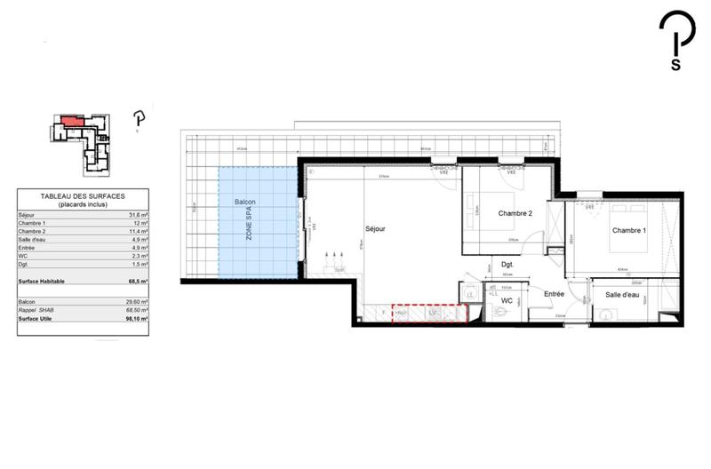 Appartement - 68 m² - 3 pièces