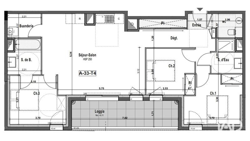 Appartement - 91 m² - 4 pièces