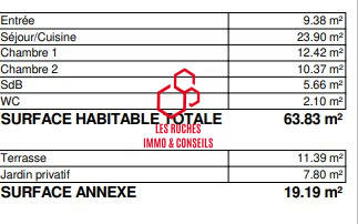 Appartement - 64 m² - 3 pièces