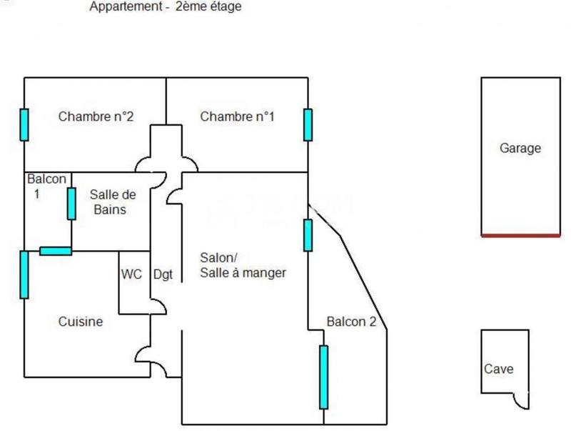 Appartement - 80 m² - 3 pièces