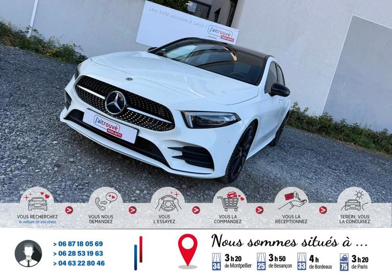Mercedes Classe a 160 109cv Bv6 Amg Line Key Less Go*Grand Toit Ouvrant en Verre Coulissant *Eclairage d'ambiance*MultiBeam Led*Jante alu 19*Camera 360*Moteur Chaine*Véhicule Sous Garantie*Siege Chauffant*Carplay*Siège Sport Cuir Alcantara complet Surpiqu
