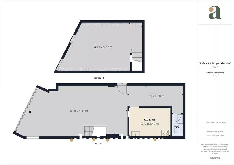 Local commercial - 78 m² - 1 pièce