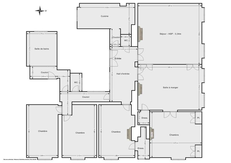 Appartement - 165 m² - 6 pièces