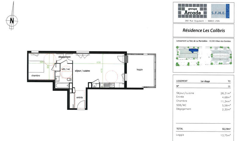 Appartement ancien - 50 m² - 2 pièces