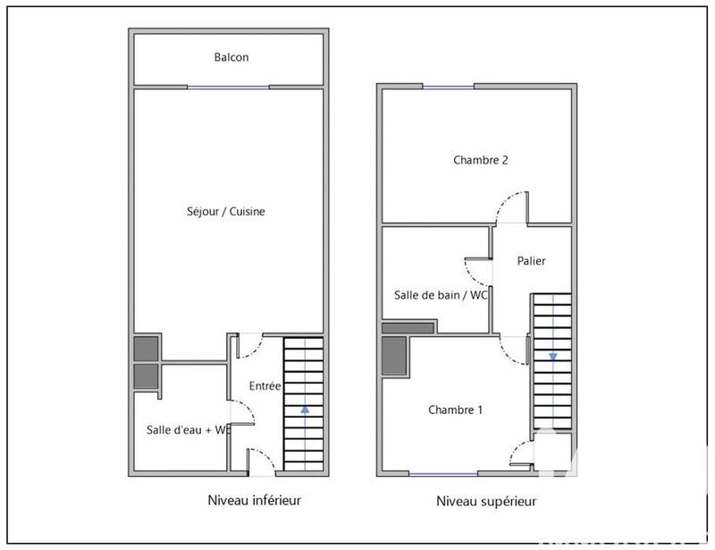 Duplex - 65 m² - 3 pièces