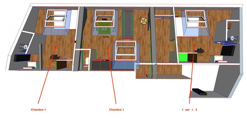 Chambre - 16 m² - 1 pièce