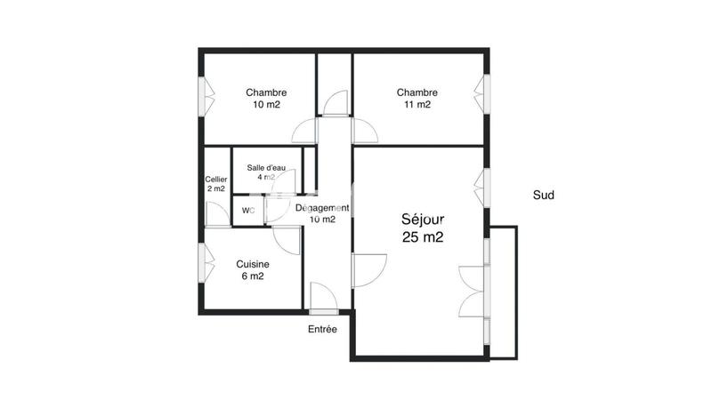 Appartement - 69 m² - 3 pièces