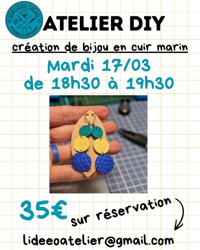 Atelier Diy - Création de bijour en cuir marin