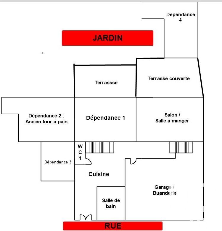 Maison de village - 124 m² - 4 pièces