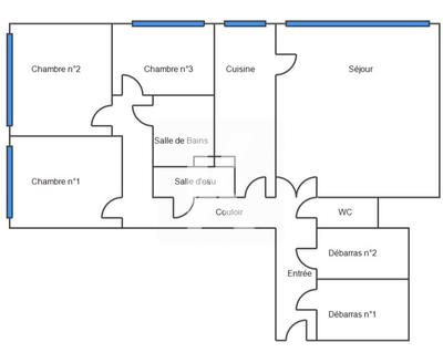 Appartement - 93 m² - 5 pièces