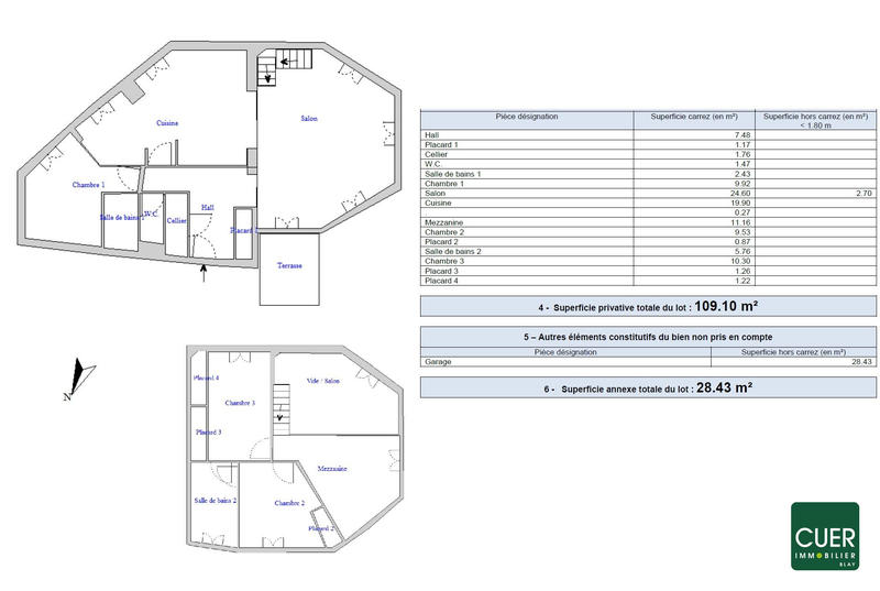Duplex - 109 m² - 4 pièces
