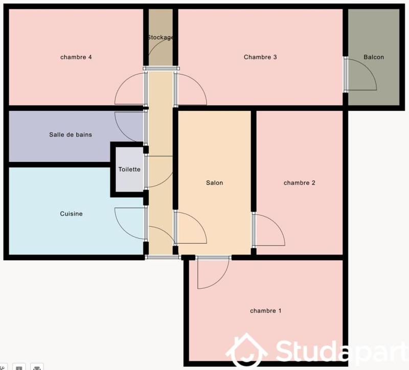 Chambre - 15 m² - 1 pièce