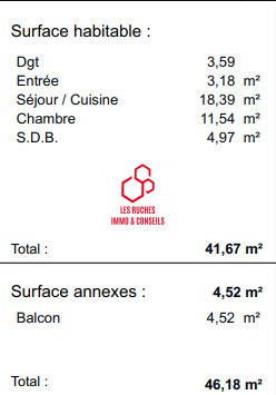 Appartement - 42 m² - 2 pièces