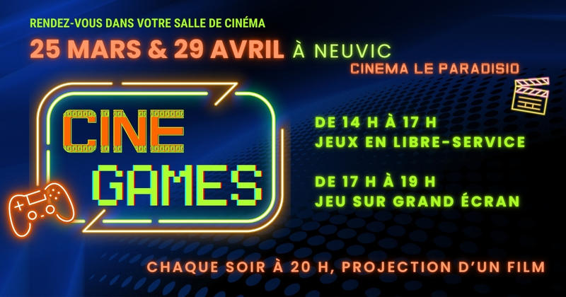 Festival Ciné Games au cinéma le Paradisio