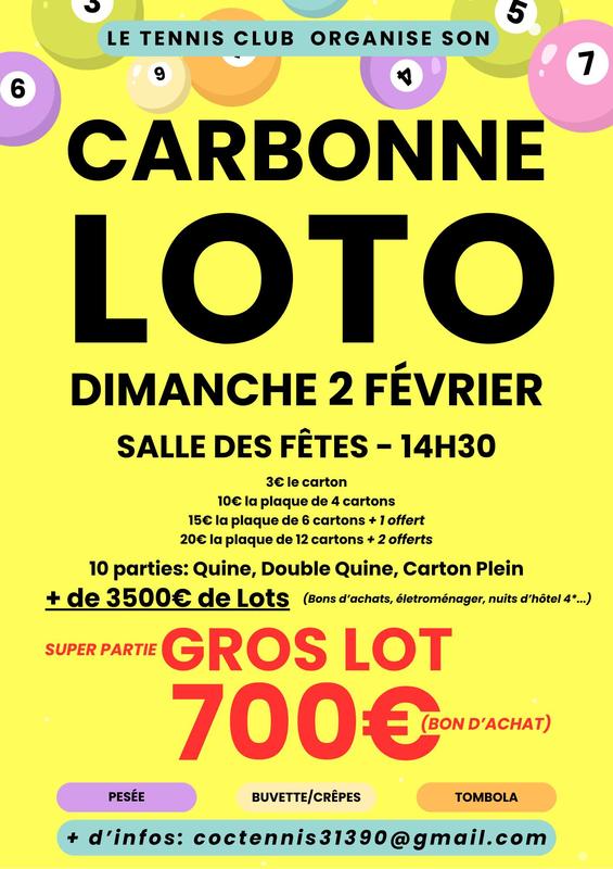 Loto du Tennis Clucb de Carbonne