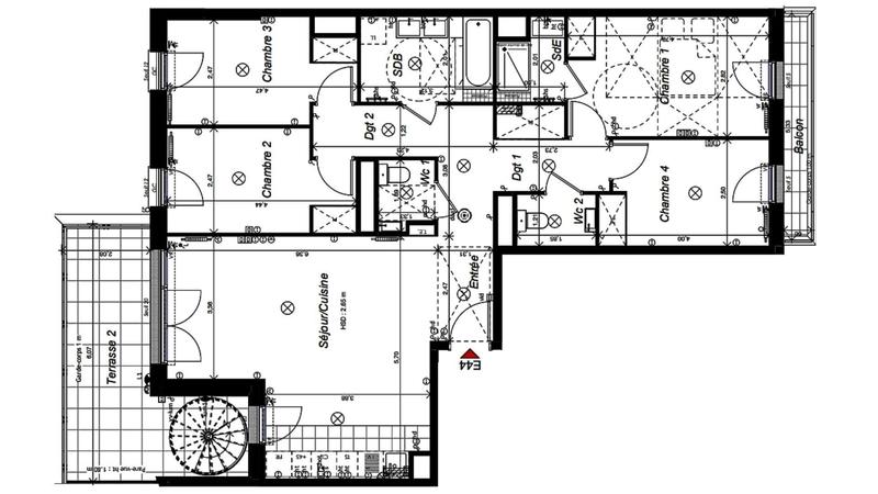 Appartement - 103 m² - 5 pièces