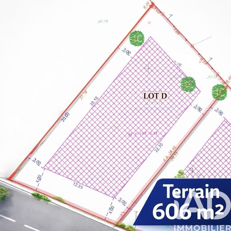 Terrain - 606 m²
