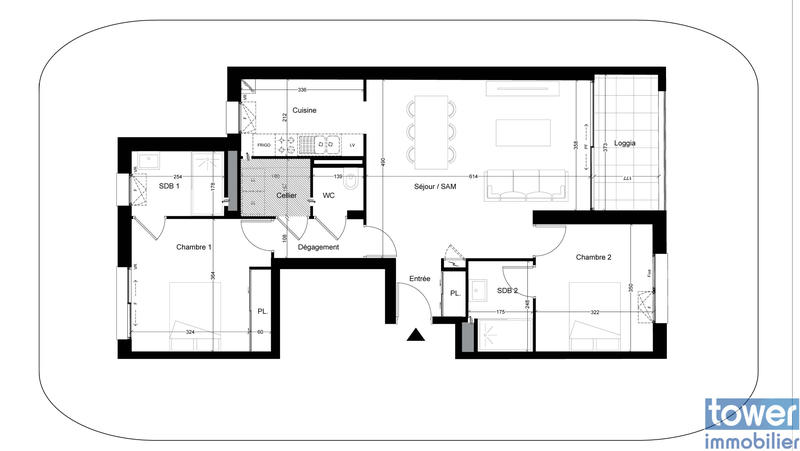 Appartement - 79 m² - 3 pièces