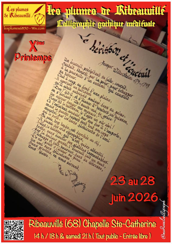 10° Printemps de la calligraphie gothique médiévale - les plumes de Ribeauvillé