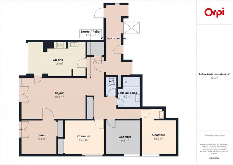 Appartement - 97 m² - 5 pièces