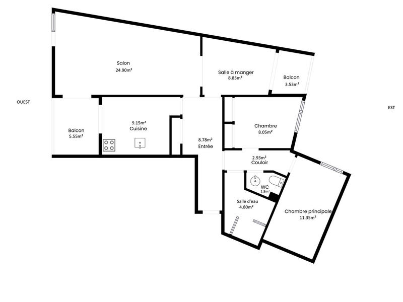 Appartement - 83 m² - 3 pièces