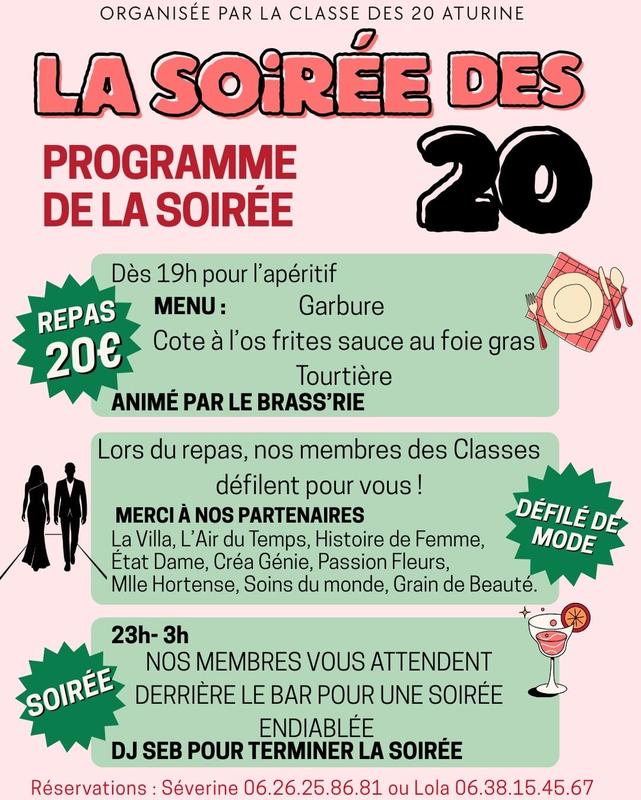 Soirée de la Classe des 20