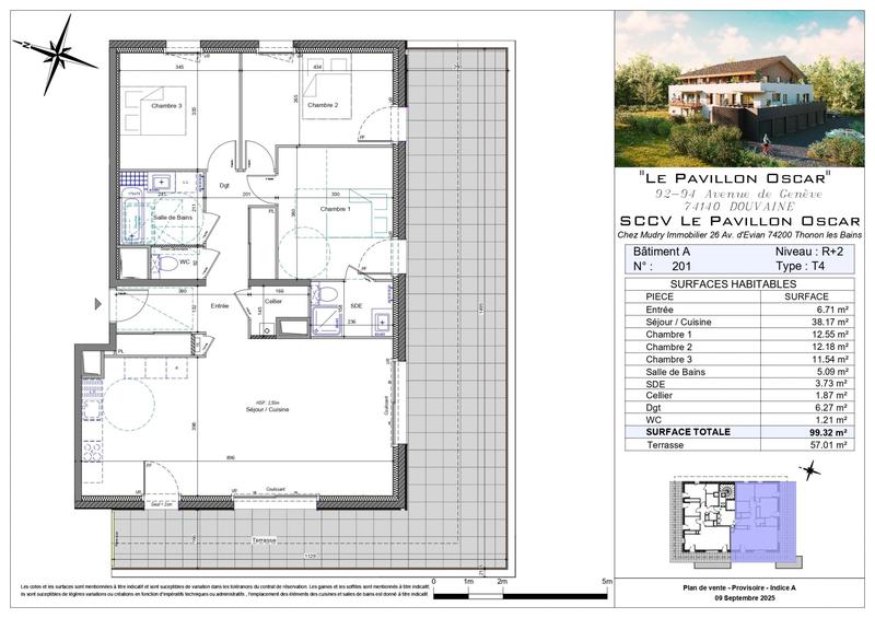 Appartement - 99 m² - 4 pièces