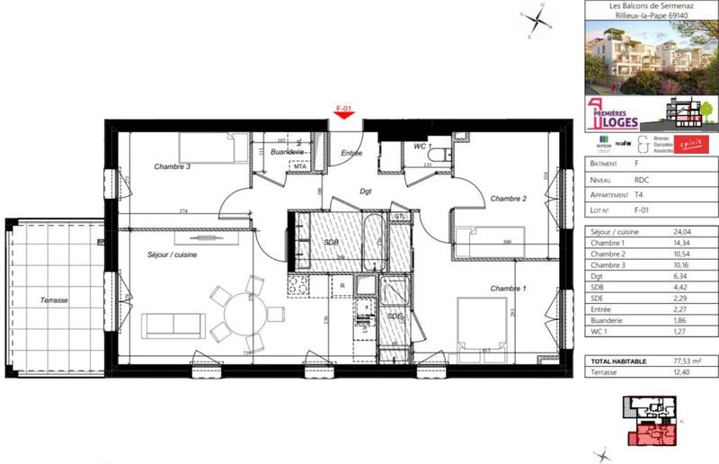 Appartement - 78 m² - 4 pièces