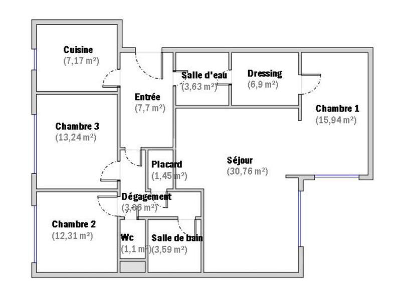 Appartement - 108 m² - 4 pièces