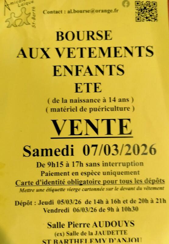 Bourse vêtements enfants été et puériculture