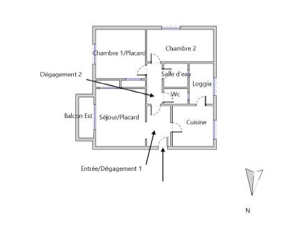 Appartement - 58 m² - 3 pièces