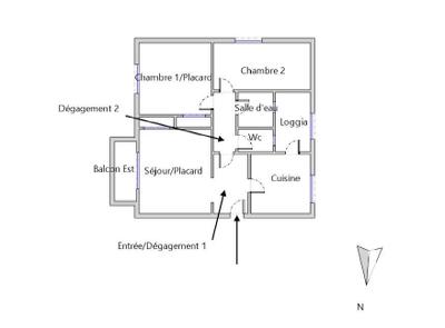 Appartement - 58 m² - 3 pièces