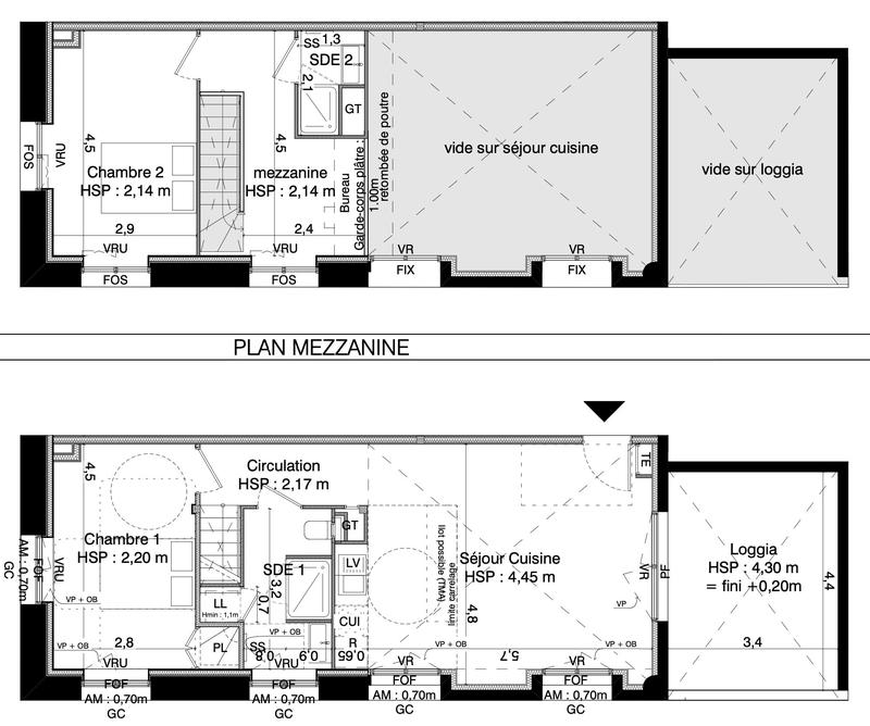 Loft - 74 m² - 3 pièces