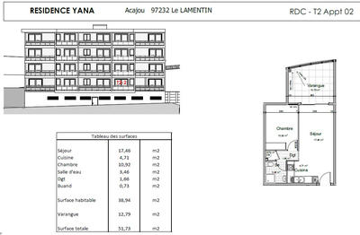 Appartement - 39 m² - 2 pièces