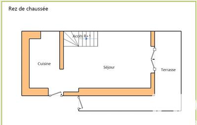 Maison de ville - 65 m² - 3 pièces