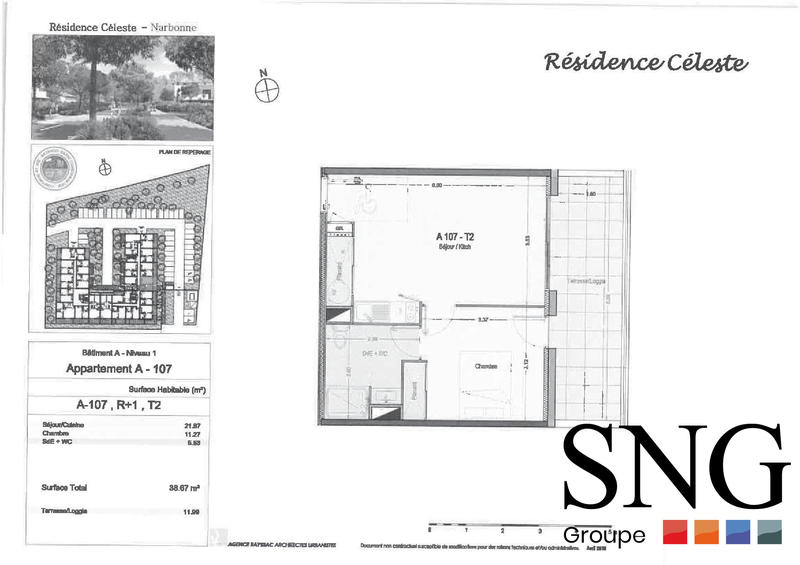 Appartement - 39 m² - 2 pièces